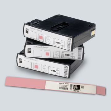 Brazalete ZEBRA - Z-Band UltraSoft para adultos - BORDE ROSADO - en cartucho