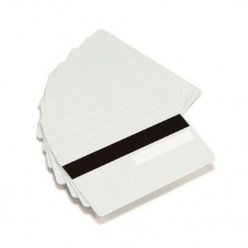 Tarjeta Zebra de PVC blanco con firma y banda magnética